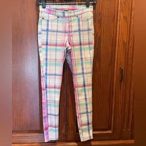 HUE Multicolor Plaid Pants Jeggings